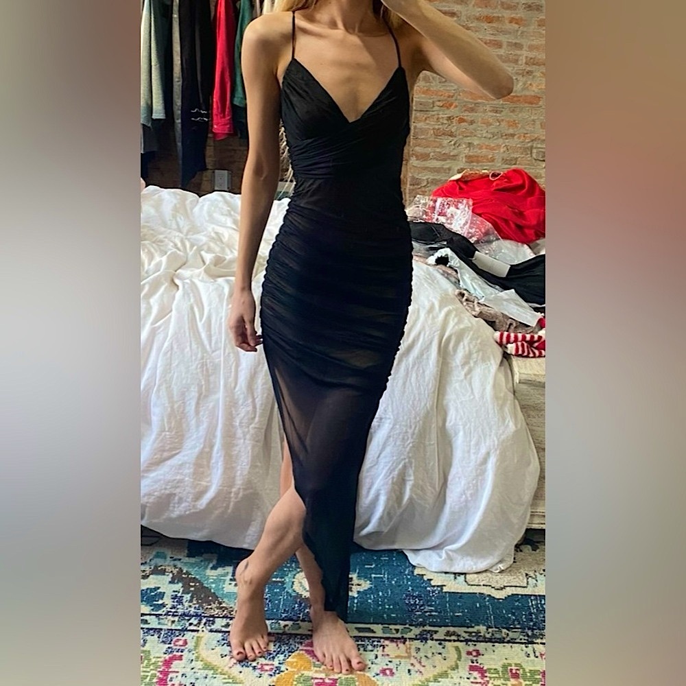 Hello Molly ‘Star Moment’ Mesh Midi Dress in Black, XS - NWT